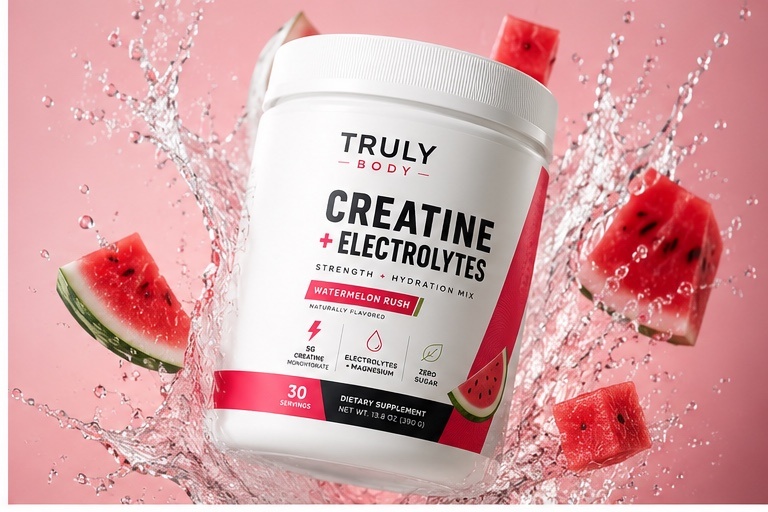 Truly Body Creatine + Electrolytes, Watermelon Rush β 30-serving tub